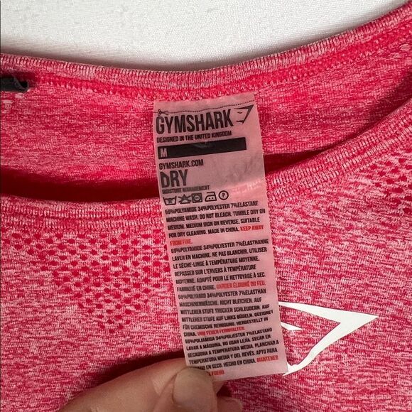 Gymshark Red/ Pink Heather Seamless Crop Long Sleeve Top M - Picture 3 of 5